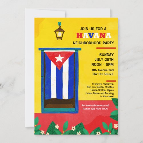 Havana Neighborhood Party Invitation