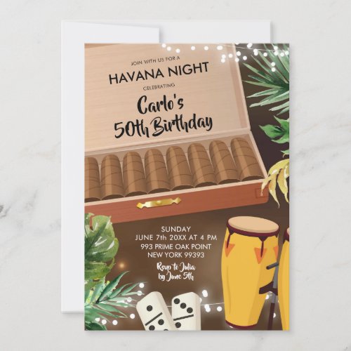 Havana Night Beach Birthday Invitation