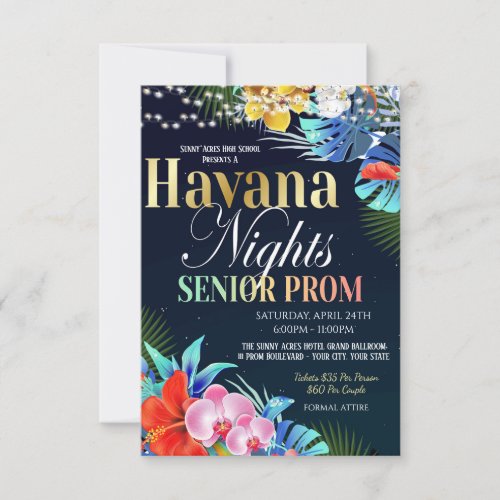Havana Night Senior Prom Invitation