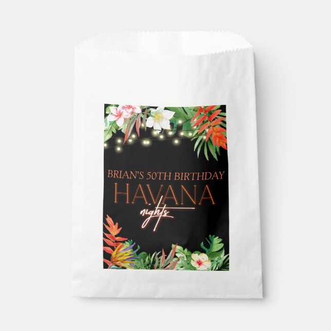 Havana Nights, Havana Nights Party, Tropical  Favor Bag (Front)