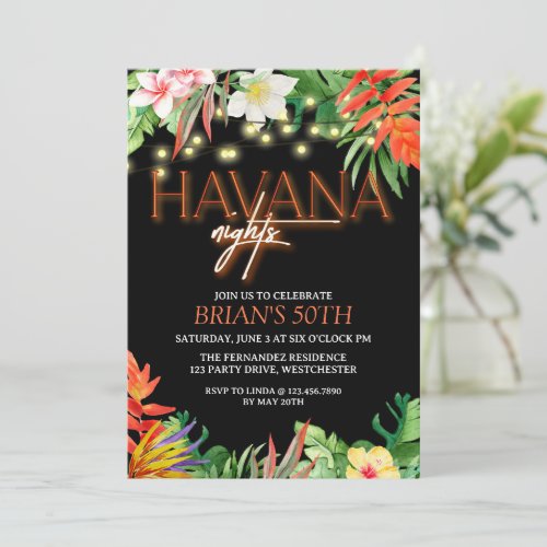 Havana Nights Havana Nights Party Tropical Invit Invitation