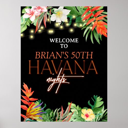 Havana Nights Havana Nights Party Tropical  Poster