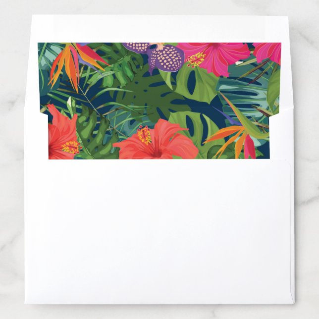 Havana Nights Navy Tropical Floral Envelope Liner (In Envelope)