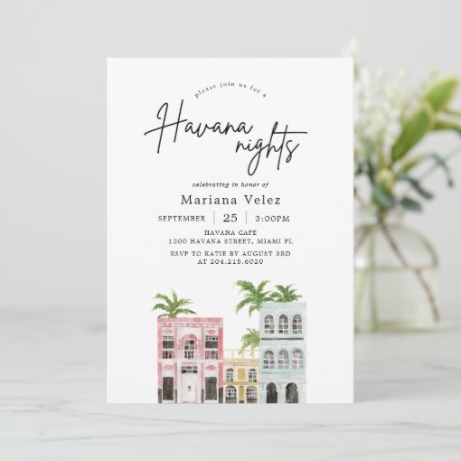 Havana Nights Party | Cuban Theme Birthday Invitation | Zazzle