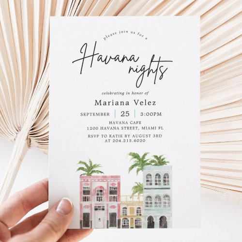 Havana Nights Party  Cuban Theme Birthday Invitation