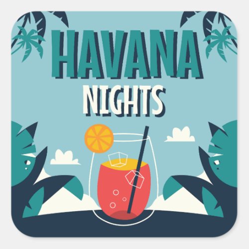 Havana Nights Square Sticker