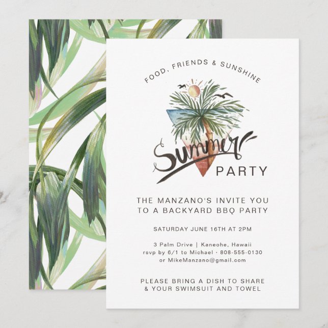 Havana Nights | Summer Backyard Party Invitation (Front/Back)