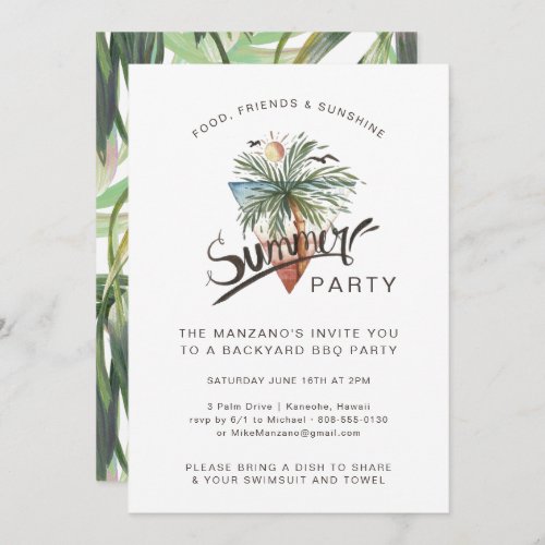 Havana Nights  Summer Backyard Party Invitation
