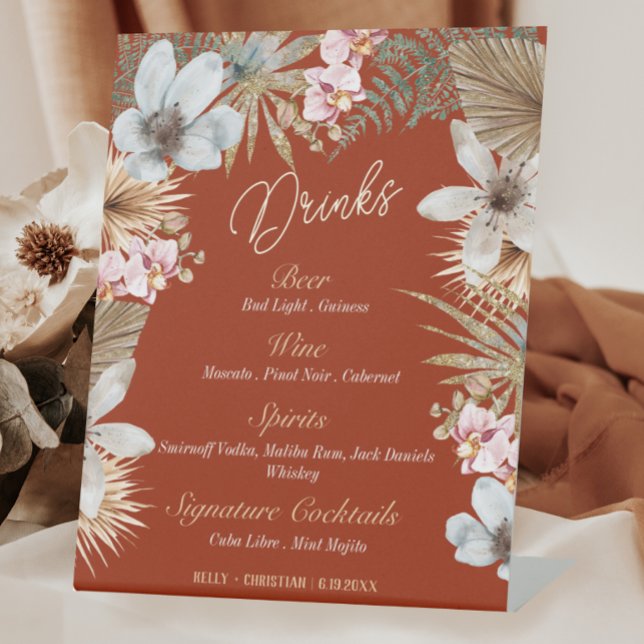 Havana Nights Tropical Cuban Drinks Bar Pedestal Sign (Creator Uploaded)