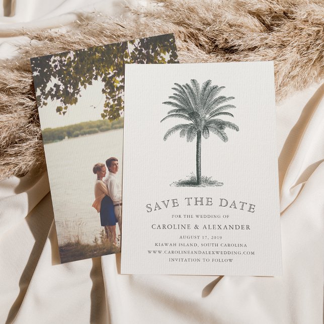 Havana Palm | Elegant Vintage Tropical Save The Date (Creator Uploaded)