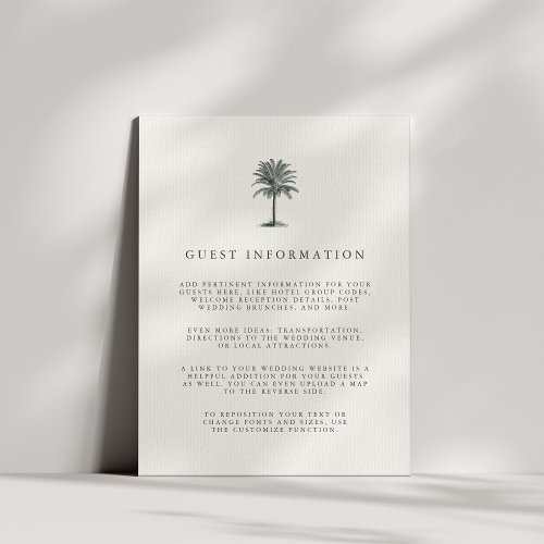 Havana Palm Guest Information Enclosure Card