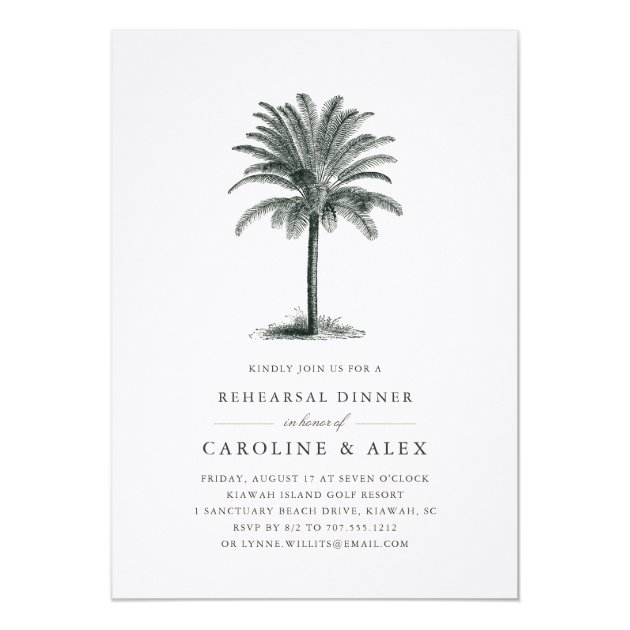 Havana Palm Rehearsal Dinner Invitation