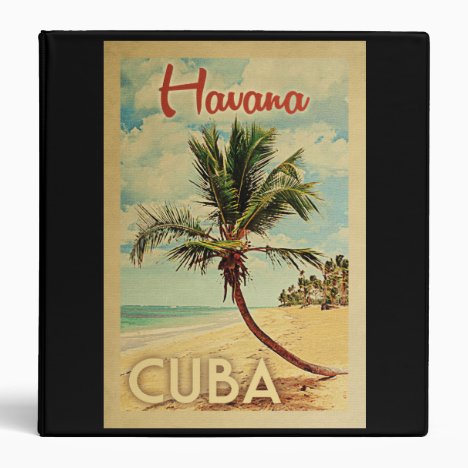Havana Palm Tree Vintage Travel 3 Ring Binder