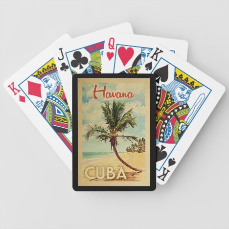 Havana Palm Tree Vintage Travel Bicycle Playing Cards