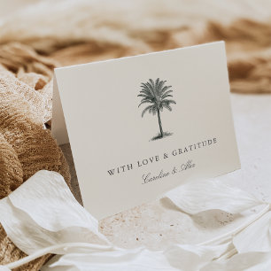 Havana Palm   Vintage Palm Tree Wedding Letterpress Thank You Card