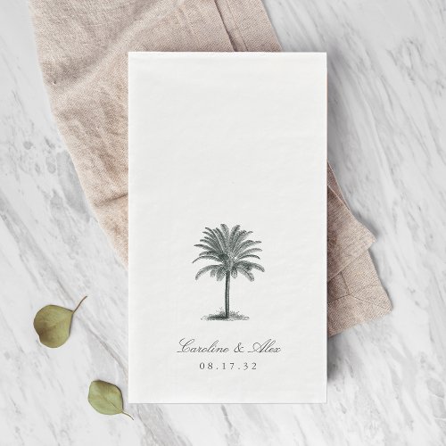 Havana Palm  Vintage Palm Tree Wedding Paper Guest Towels
