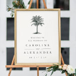 Havana Palm | Vintage Palm Tree Wedding Welcome Poster<br><div class="desc">Designed to coordinate with our Havana Palm wedding invitation collection,  this elegant wedding welcome design features "welcome to the wedding of" and your names in elegant charcoal gray lettering,  topped by a vintage etched style palm tree illustration for a chic beach look.</div>