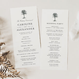 Havana Palm Wedding Ceremony Program
