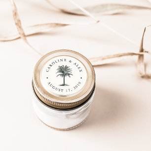 Havana Palm Wedding Classic Round Sticker