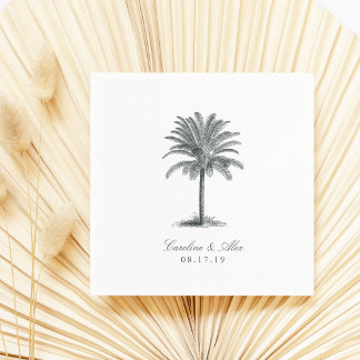 Havana Palm Wedding Paper Napkins