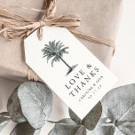 Havana Palm Wedding Thank You Favor Gift Tags<br><div class="desc">Attach these island chic gift tags to your wedding favors for a perfect way to express your love and thanks. Designed to coordinate with our Havana Palm wedding invitation collection, tags feature "love and thanks" and your names and wedding date in elegant charcoal gray lettering, topped by a vintage etched...</div>