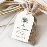 Havana Palm Wedding Welcome Gift Tags<br><div class="desc">Attach these island chic gift tags to your wedding welcome bags. Designed to coordinate with our Havana Palm wedding invitation collection, tags feature "welcome" and your names, along with a personal message, in elegant charcoal gray lettering, topped by a vintage etched style palm tree illustration for a chic beach look....</div>
