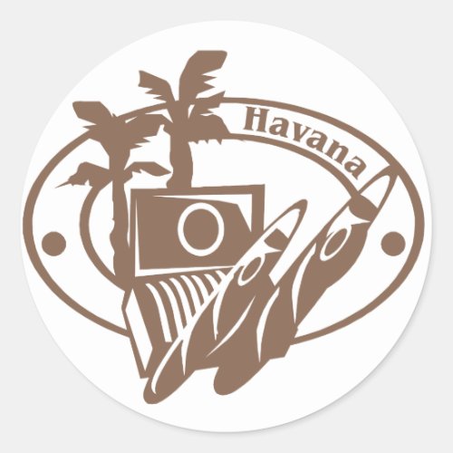 Havana Stamp Classic Round Sticker