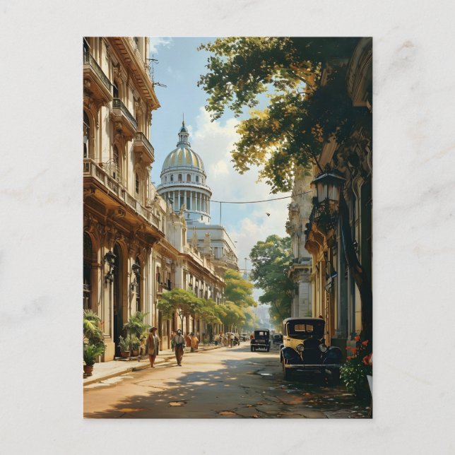 Havana Streets: Vintage Postcard (Front)