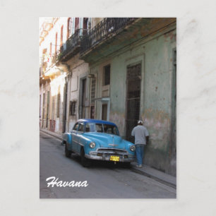 havana vintage car postcard