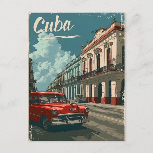 Havana Vintage Streets: Classic Car Postcard (Front)