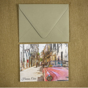 Havana Vintage Travel Art Street Scene Postcard