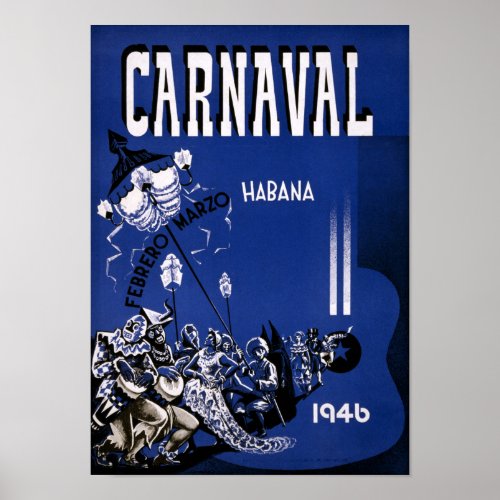 Havana Vintage Travel Poster Restored