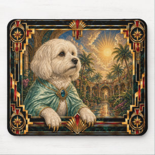 Havanese, Art Deco Dog Mouse Pad