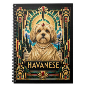 Havanese, Art Deco Dog Notebook
