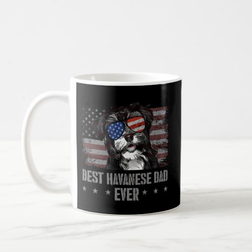 Havanese Best Dog Dad Ever Usa American Flag Coffee Mug