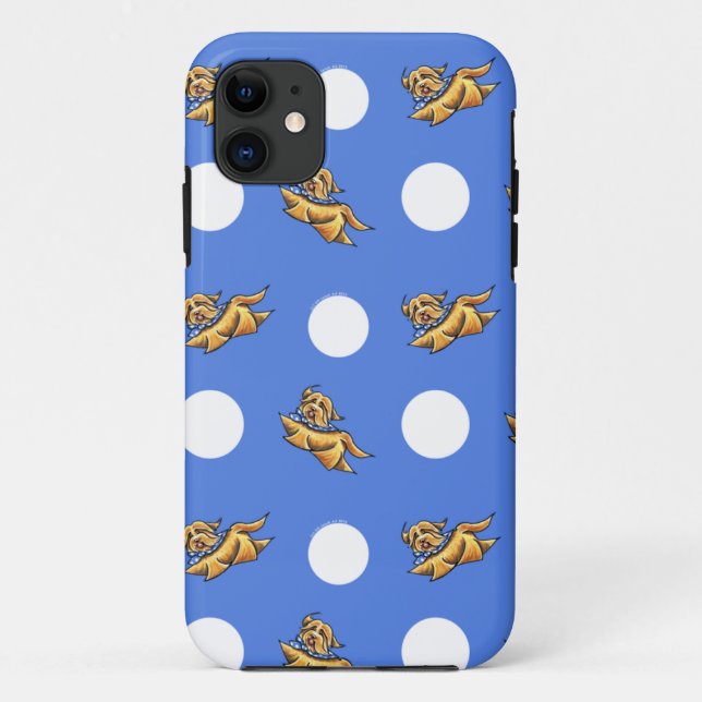 Havanese Blue Polka Dots Case-Mate iPhone Case (Back)