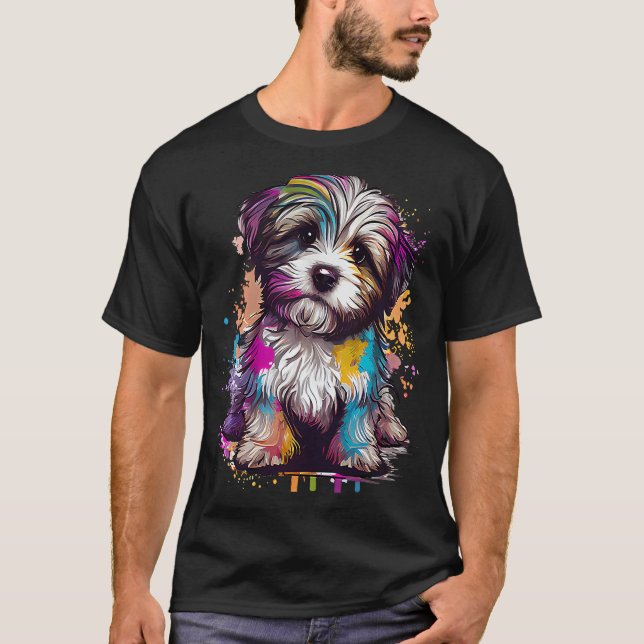 Havanese Bolonka Zwetna Shih Tzu Lhasa Apso Splash T-Shirt (Front)