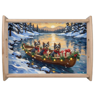 Havanese Christmas Boat Holiday Serving Tray