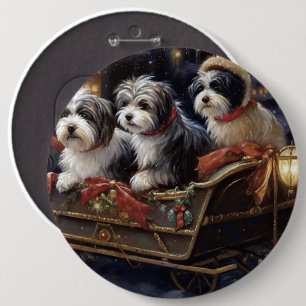 Havanese Christmas Festive Season Button