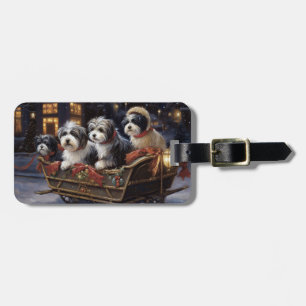 Havanese Christmas Festive Season Luggage Tag