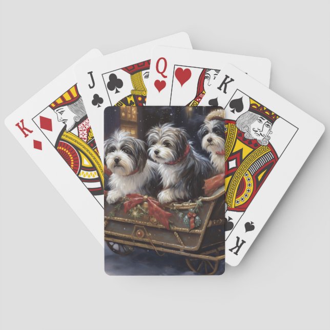 Havanese Christmas Festive Season  Poker Cards (Back)