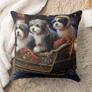 Havanese Christmas Festive Season Throw Pillow