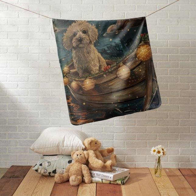 Havanese Christmas Festive Voyage Baby Blanket (In Situ)