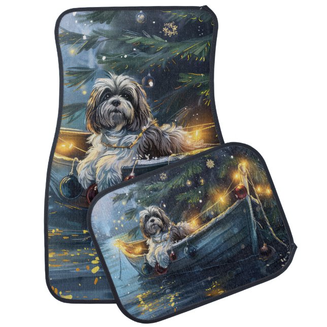Havanese Christmas Festive Voyage Car Floor Mat (Set)