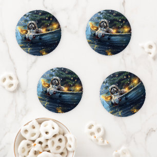 Havanese Christmas Festive Voyage Coaster Set