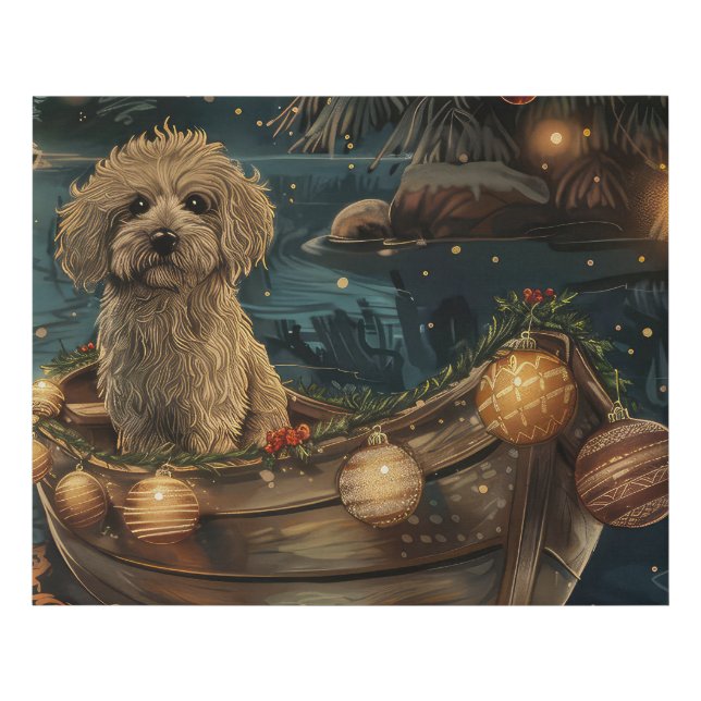 Havanese Christmas Festive Voyage Faux Canvas Print (Front)