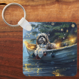 Havanese Christmas Festive Voyage Keychain