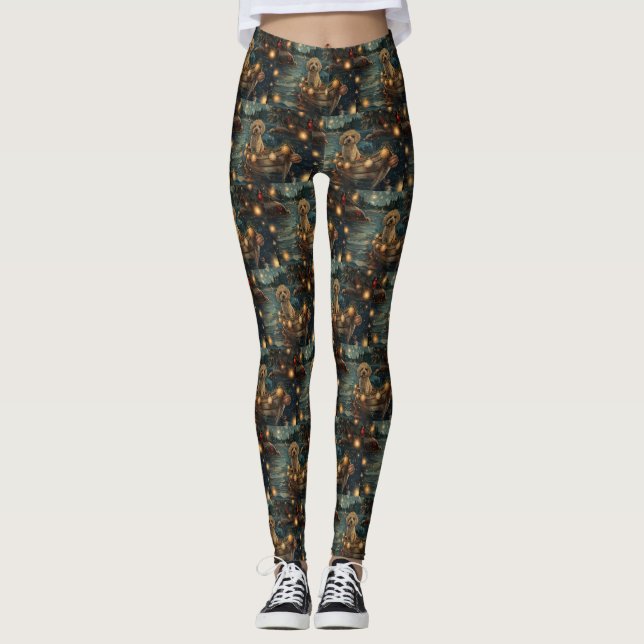 Havanese Christmas Festive Voyage Leggings (Front)
