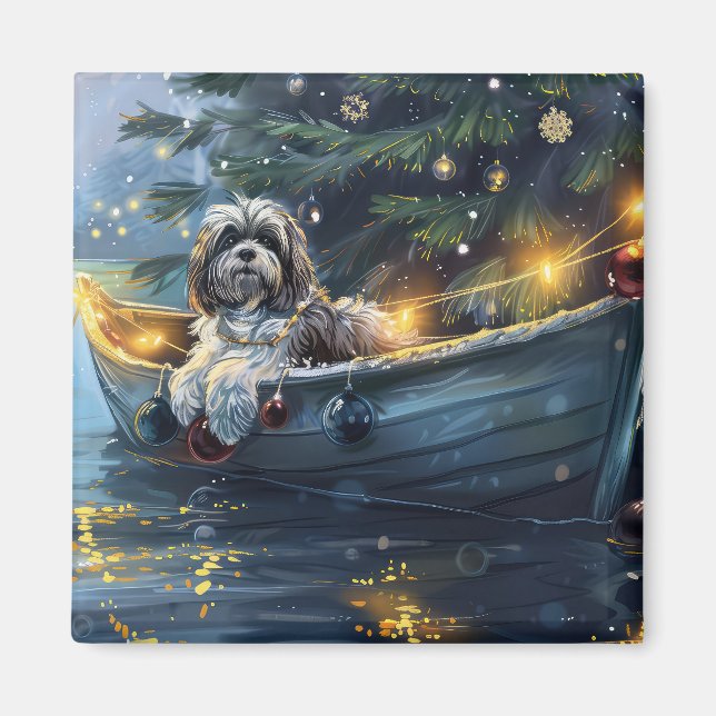 Havanese Christmas Festive Voyage Magnet (Front)