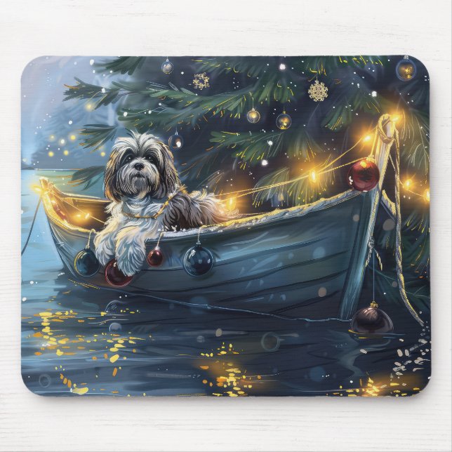 Havanese Christmas Festive Voyage Mouse Pad (Front)